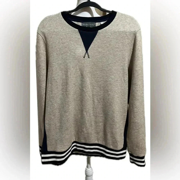 Paisley & Gray beige and navy weekender sweater slim fit XL - Picture 5 of 11